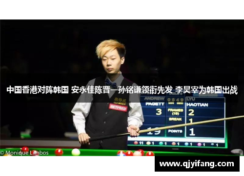 中国香港对阵韩国 安永佳陈晋一孙铭谦领衔先发 李昊宰为韩国出战